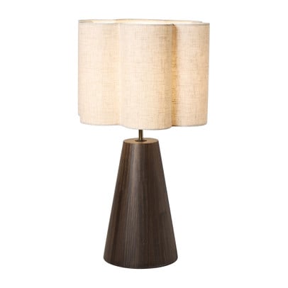 Tafellamp bloem Caroline - beige/bruin - ø35x62 cm