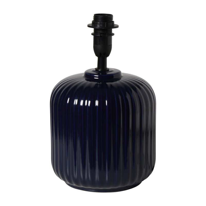 Lampvoet ribbels - blauw - ø14.8x15.5 cm