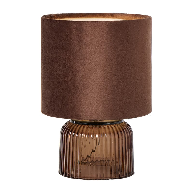 Tafellamp rib met glas - rood - ø15x22 cm