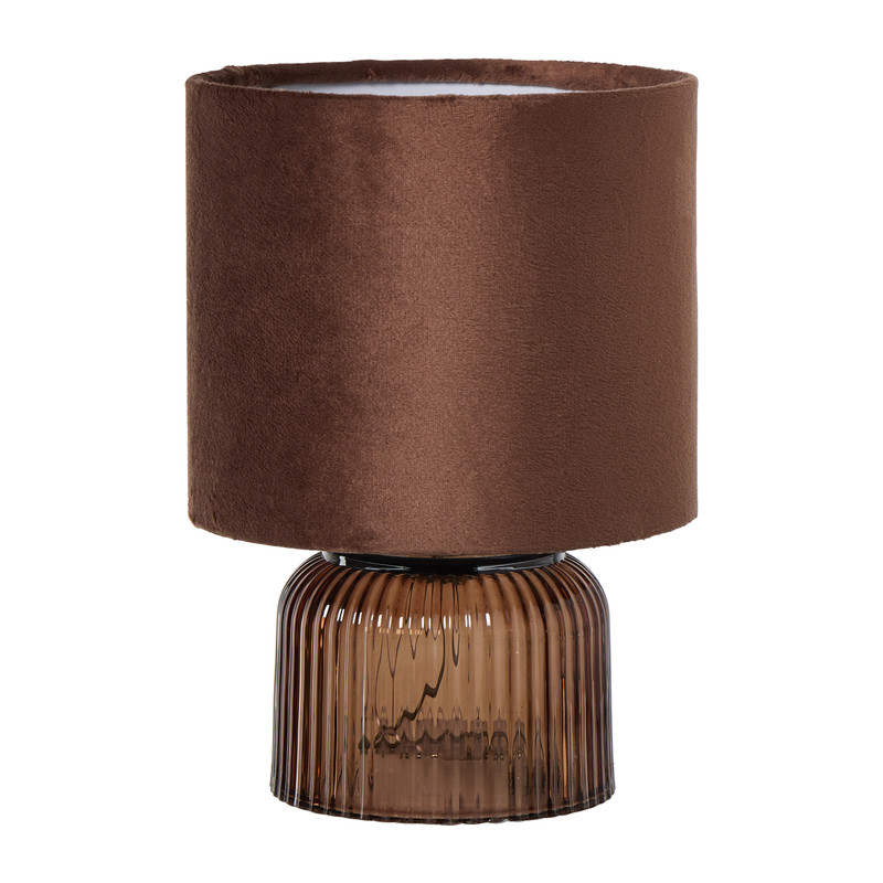 Tafellamp rib met glas - rood - ø15x22 cm