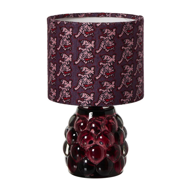 Tafellampje met tijgerprint - rood - ø13x21.5 cm