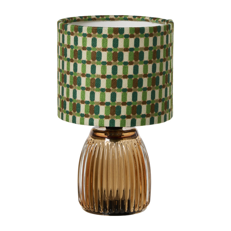 Tafellampje met retroprint - groen - ø13x21.5 cm