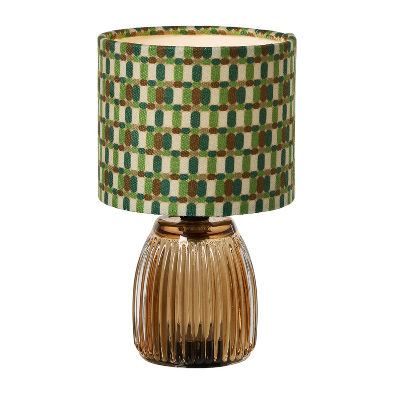 Tafellampje met retroprint - groen - ø13x21.5 cm