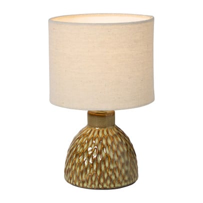 Tafellampje glaze met kap - groen/beige - ø15x25.5 cm