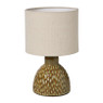 Tafellampje glaze met kap - groen/beige - ø15x25.5 cm