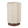 Tafellampje met geschulpte kap - beige/bruin - ø14x20.5 cm