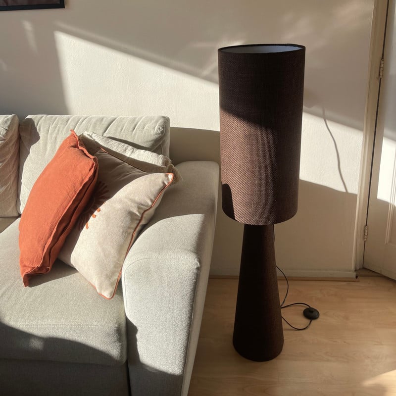 Vloerlamp stof - bruin - ø27x115 cm
