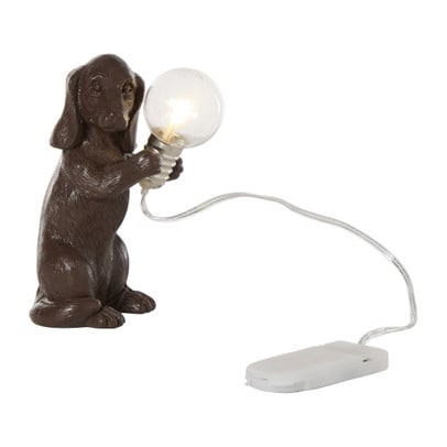 Tafellamp hond staand - goudkleurig - 5.5x9 cm