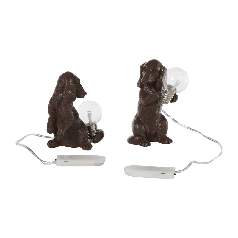 Tafellamp hond staand - goudkleurig - 5.5x9 cm
