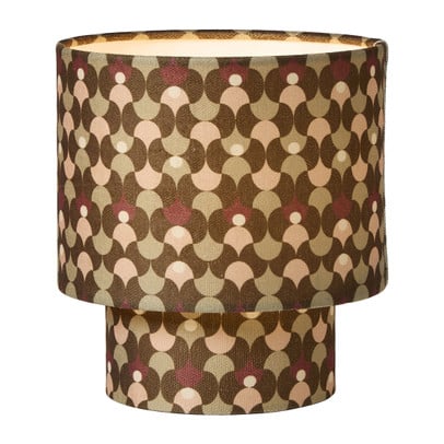 Tafellampje retro met kap klein - bruin/beige - ø20x21.5 cm