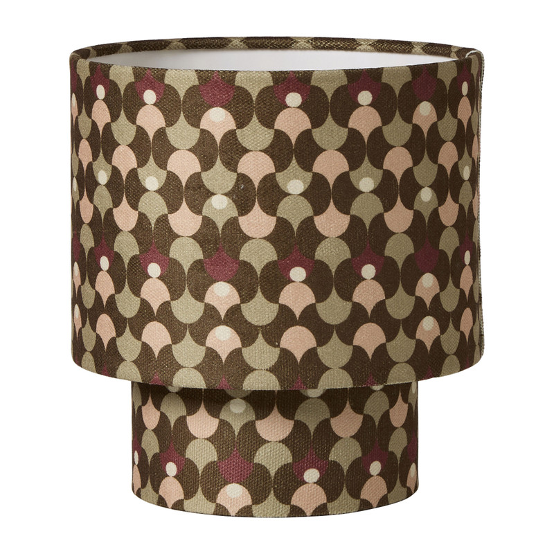 Tafellampje retro met kap klein - bruin/beige - ø20x21.5 cm