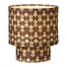 Tafellampje retro met kap klein - bruin/beige - ø20x21.5 cm