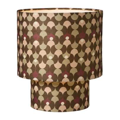 Tafellampje retro met kap groot - bruin/beige - ø31.5x36 cm