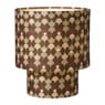 Tafellampje retro met kap groot - bruin/beige - ø31.5x36 cm