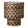 Tafellampje retro met kap groot - bruin/beige - ø31.5x36 cm