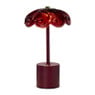 Tafellamp bloem met glas - bordeaux rood -  ø15.5x27.5 cm