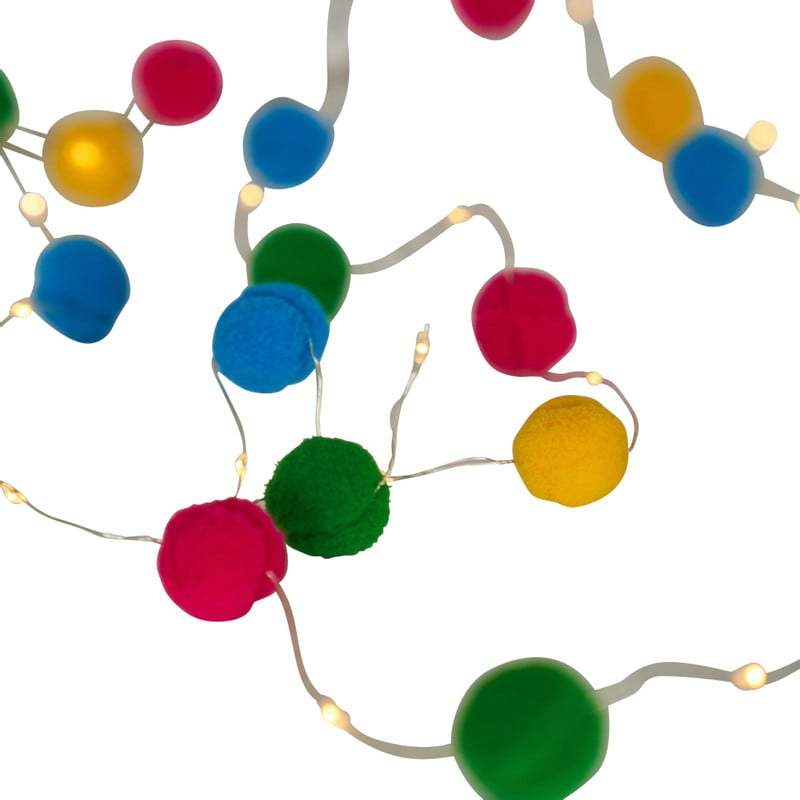 LED snoer pompom - multikleur - 2.20 meter