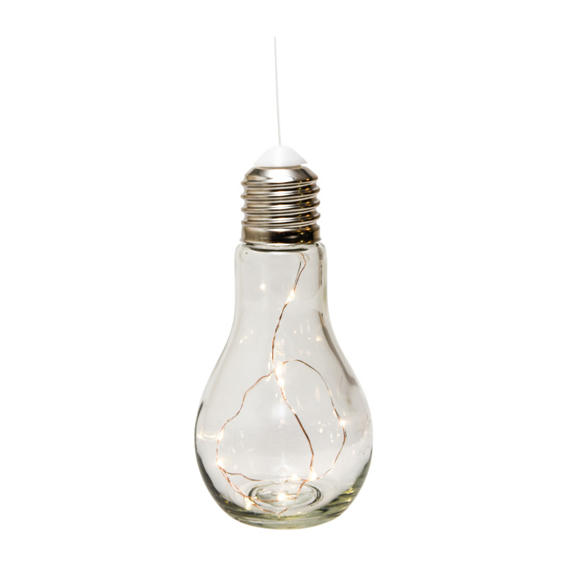 LED lamp zilverdraad - 9,5x9,5x19,5 cm