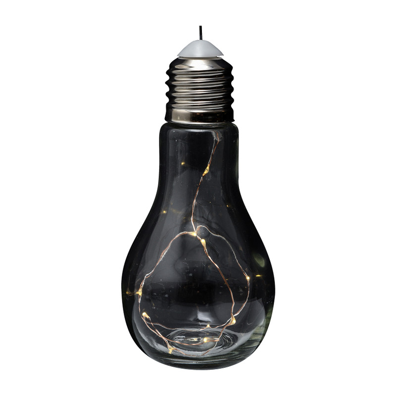 LED lamp zilverdraad - 9,5x9,5x19,5 cm