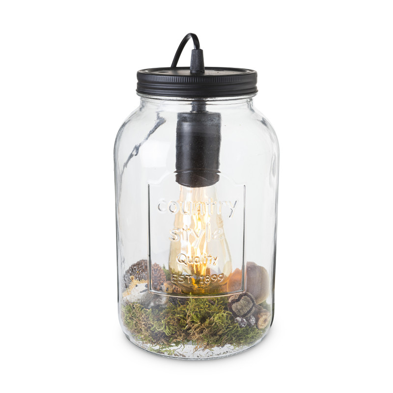 Tafellamp glass jar - ø15.5x25 cm 