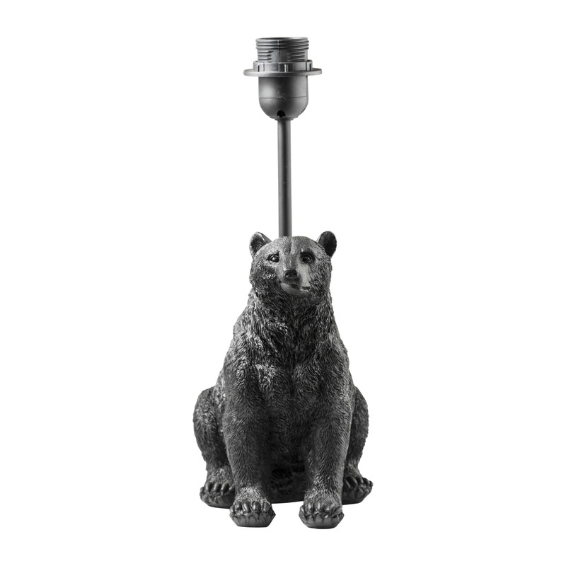 Afdrukken De Kamer koppeling Lampenvoet beer - zwart - 19,5x14x35 cm | Xenos