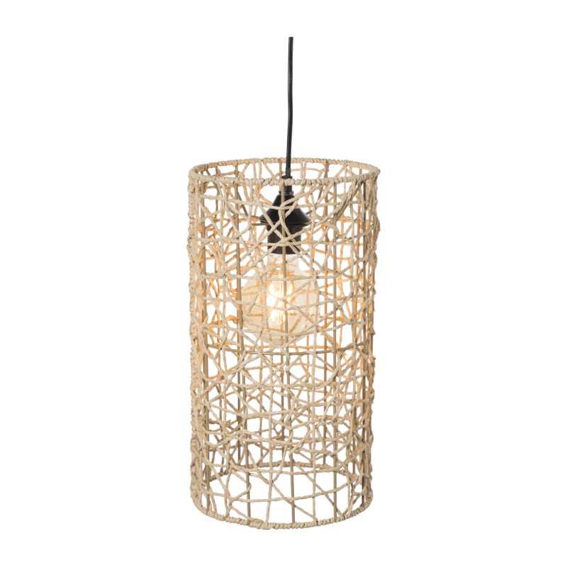 Hanglamp geweven cilinder ⌀22x40 cm