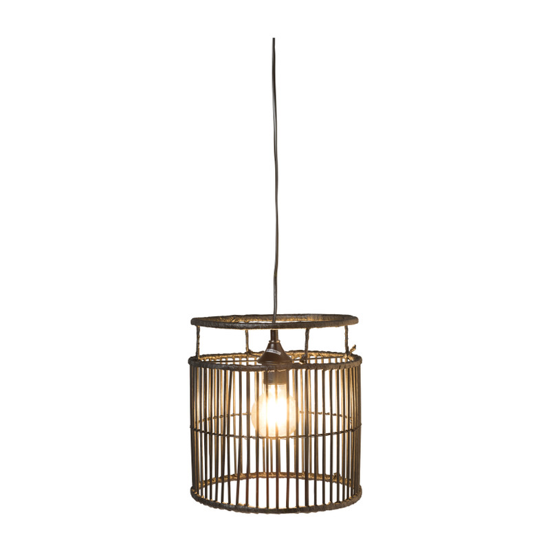 Image of Hanglamp bamboe - zwart - ⌀28x33 cm