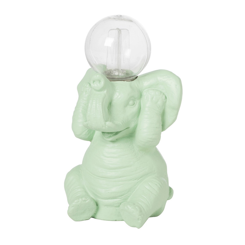 Lamp olifantje - groen - 16 cm