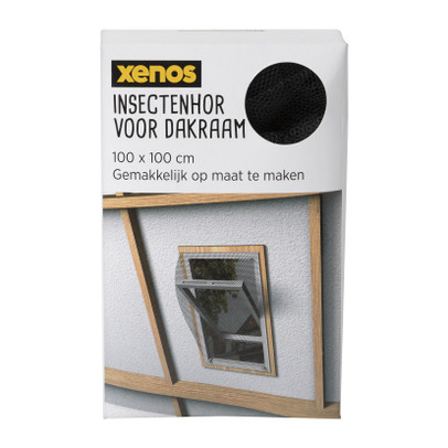 Dakraam hordoek elastisch - zwart - 100x100 cm