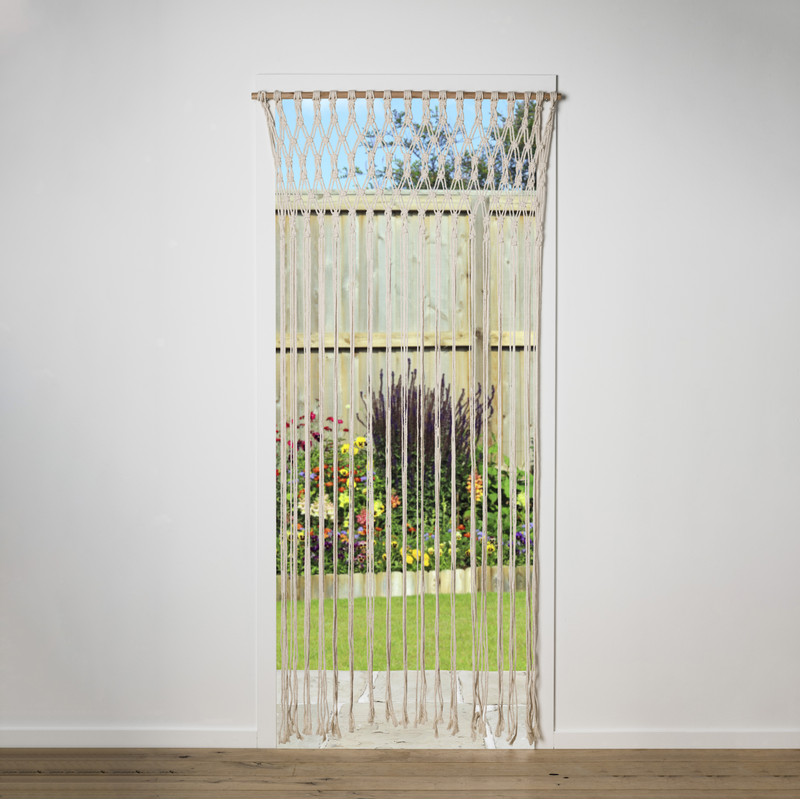 Deurgordijn macrame - beige - 90x200 cm