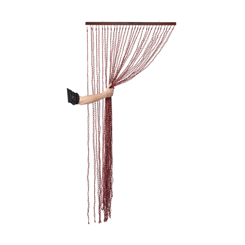 Deurgordijn cirkels - roodbruin - 90x200 cm