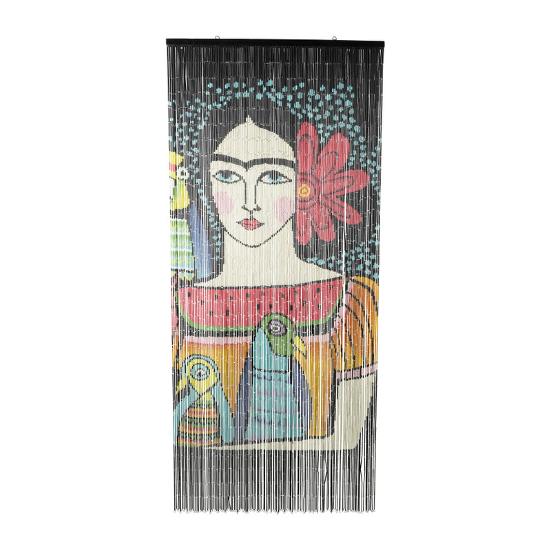 Image of Deurgordijn Frida met vogel - bamboe - 200x90 cm
