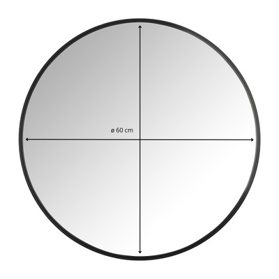 Origineel Efficiënt Betekenisvol Spiegel rond met metalen lijst - diameter 60 cm | Xenos