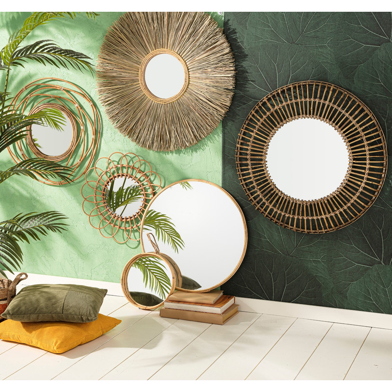 Spiegel in rotan frame - ø30 cm 