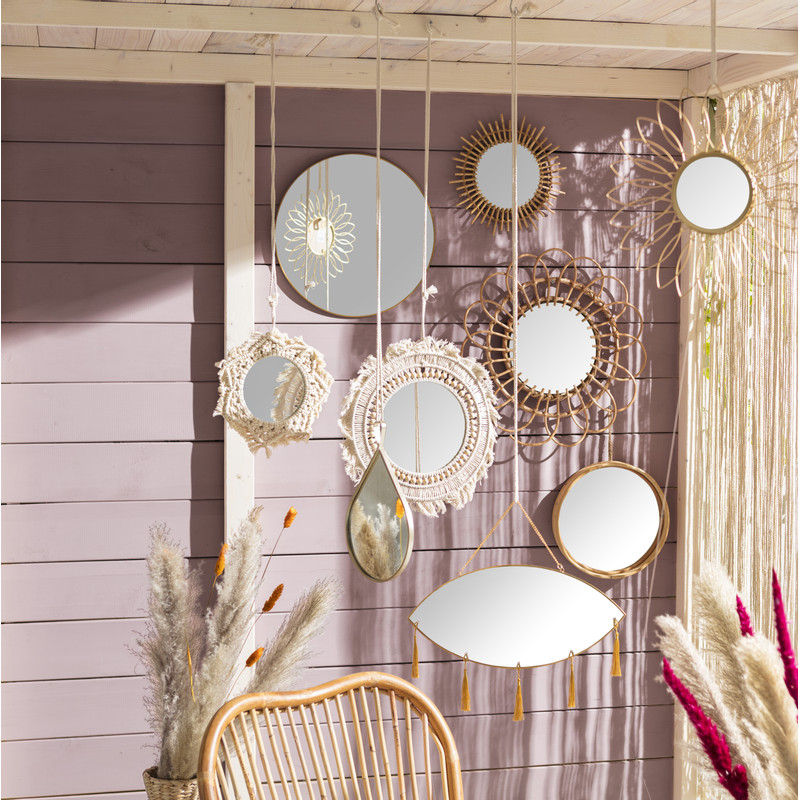 Spiegel in rotan frame - ø30 cm 