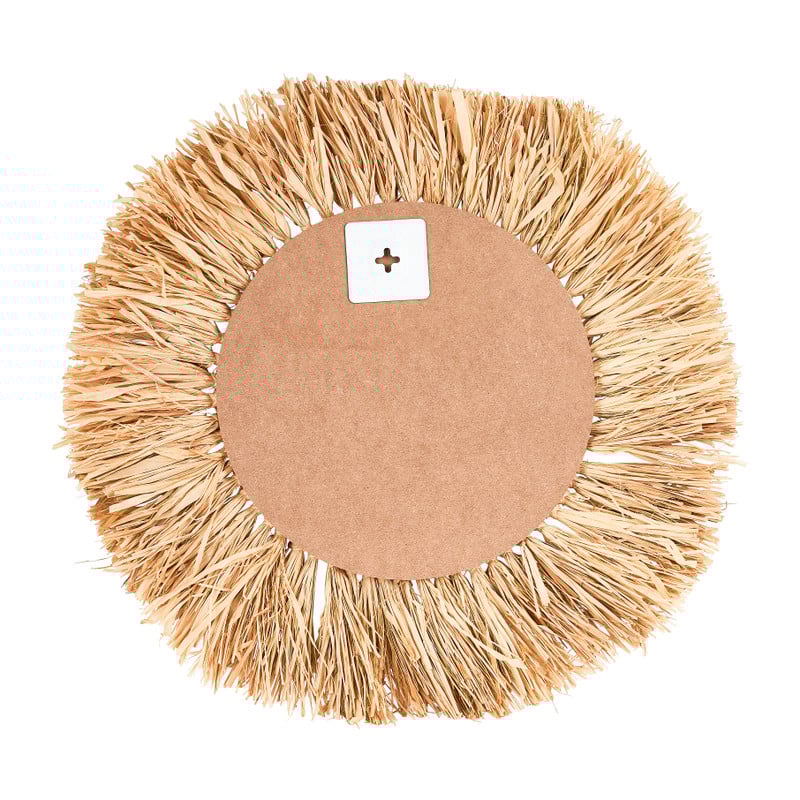 Spiegel met raffia rand - ø55 cm 