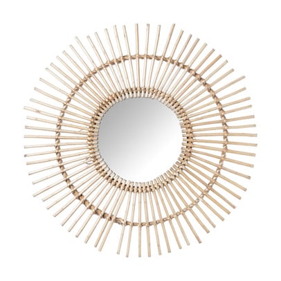Zonnespiegel met rotan rand - ø55 cm 