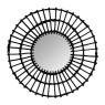 Spiegel met rotan rand - zwart - ø60 cm