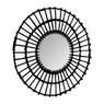 Spiegel met rotan rand - zwart - ø60 cm