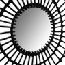 Spiegel met rotan rand - zwart - ø60 cm