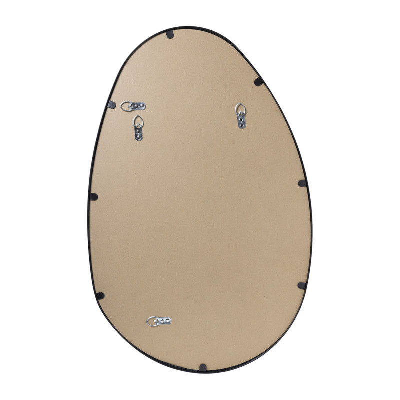 Spiegel organic met metalen lijst - zwart - 75x48.5 cm