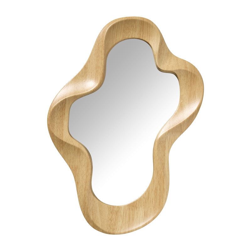 Spiegel gegolfd - bruin - 36x49.5 cm