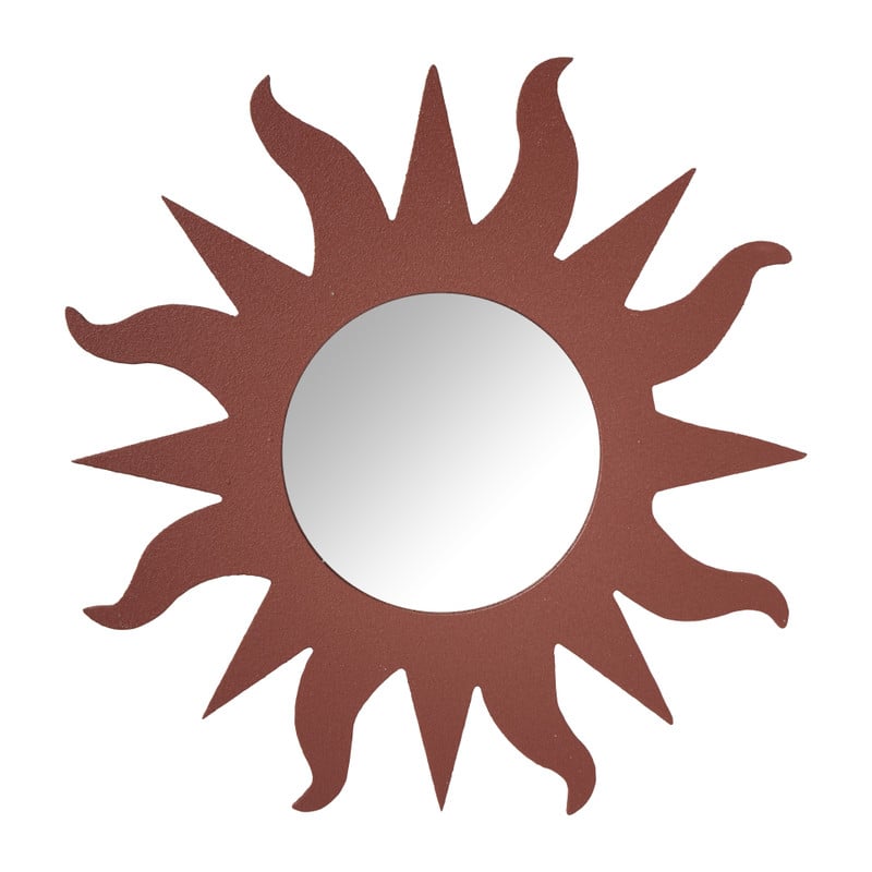 Spiegel zonnetje - koraalrood - ø36.5 cm