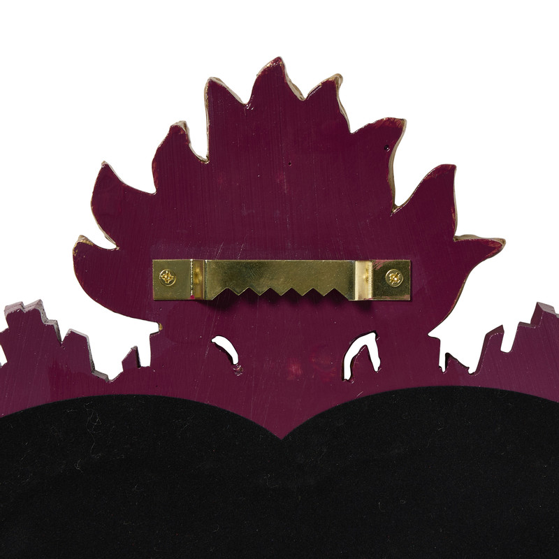 Spiegel hart - bordeauxrood/goudkleurig - 39x33 cm