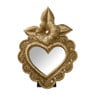 Spiegel hart bloemen - goud - 30x21 cm