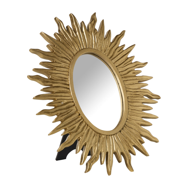 Spiegel zon ovaal - goud - 31x27 cm