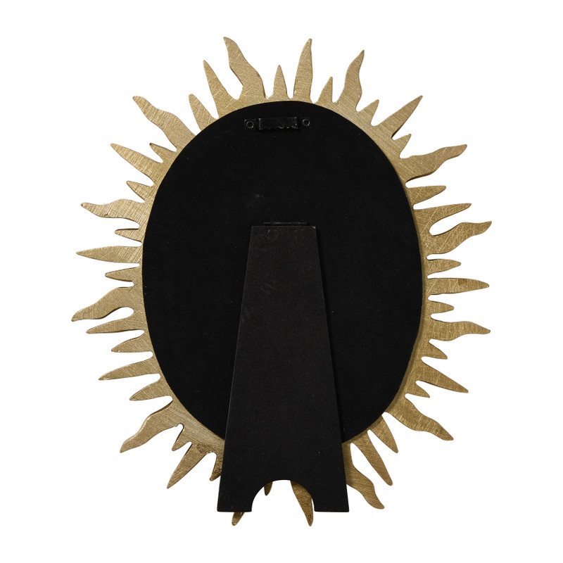 Spiegel zon ovaal - goud - 31x27 cm