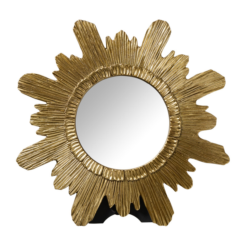 Spiegel zon - goud - 22x21 cm 