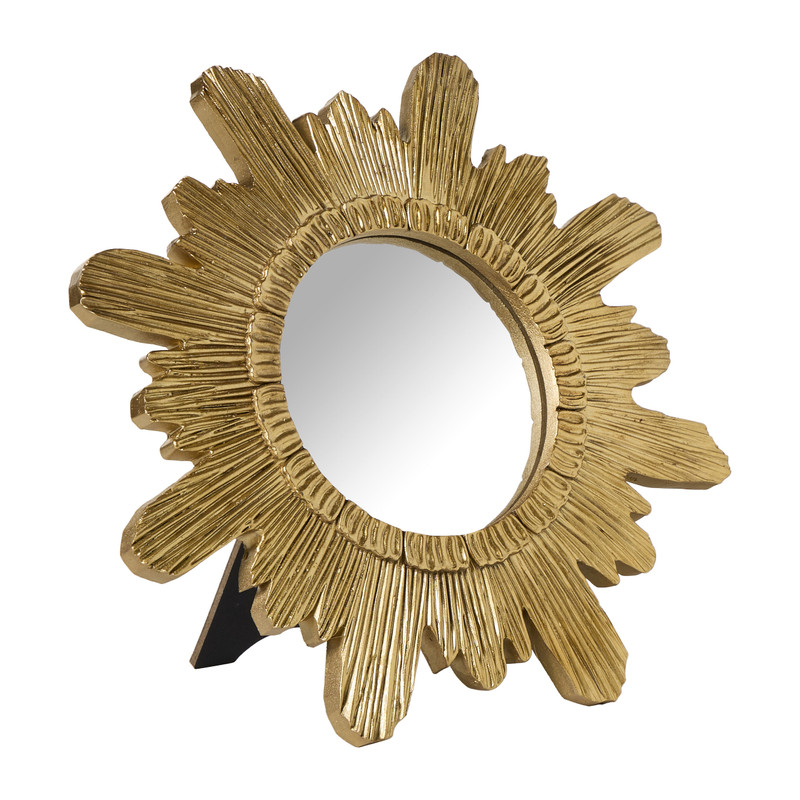 Spiegel zon - goud - 22x21 cm 