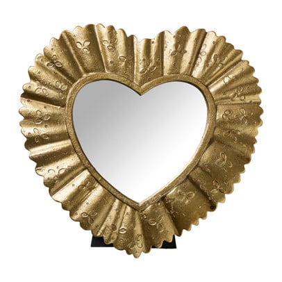 Spiegel hart klein - goud - 17x17 cm
